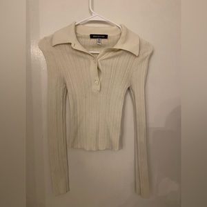 Urban Outfitters Cropped Button-Up Collared Sweater (XS)